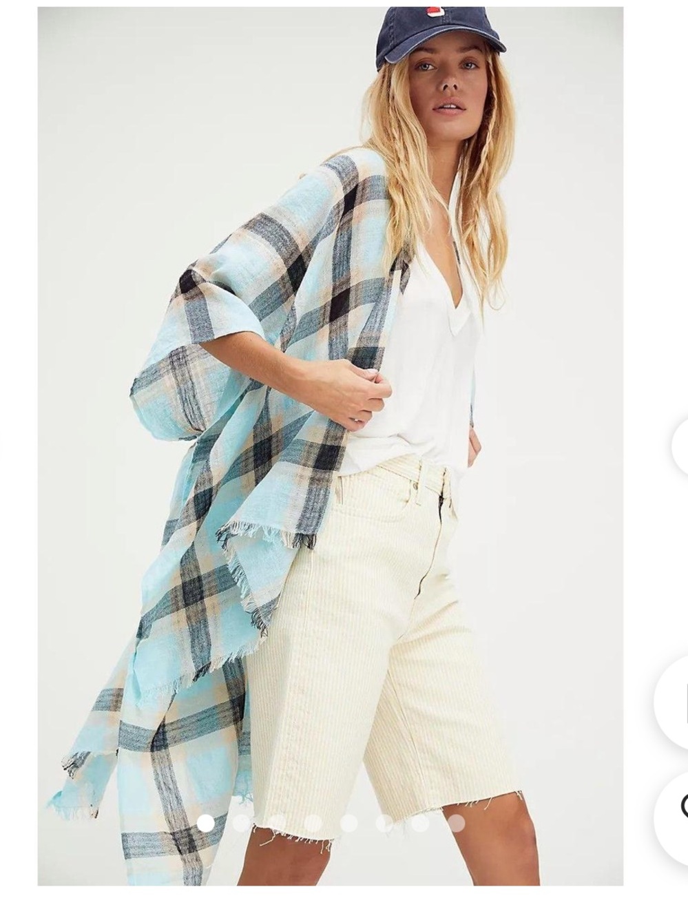 Free People plaid kimono light cardigan wrap robe short